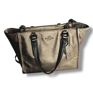 Coach Mini Crosby Metallic Pebbled Leather Purse Handbag  Crossbody Strap